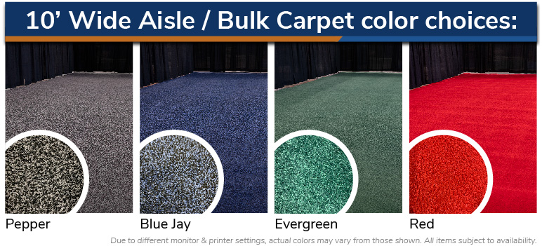 10ft Aisle Carpet colors